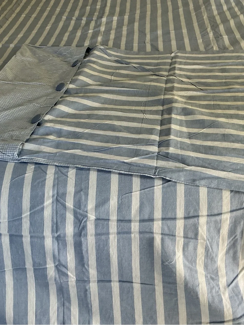 NWOT Garnet Hill Gingham / Stripes 100% Cotton Duvet
